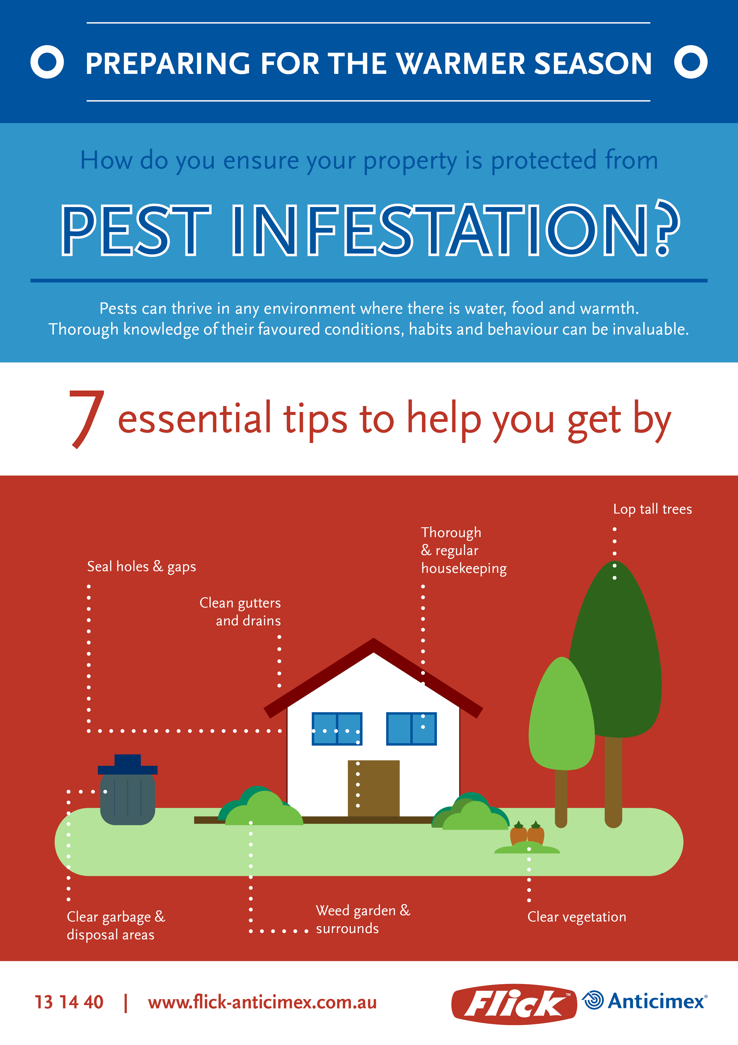 How do you ensure your property is protected from pest infestation during the warmer seasons? Here are 7 essential tips to help you get by during the summer.