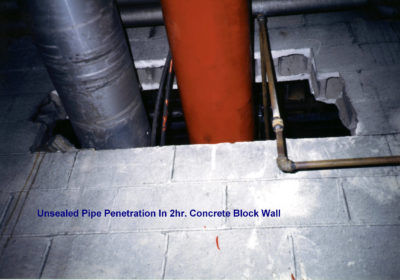 Unsealed pipe penetration