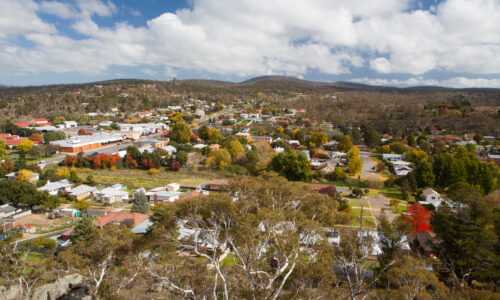 View over Cooma NSW from Nanny Goat Hill lookout